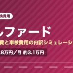 トヨタアルファードの年間維持費と車検費用の内訳を示した図解画像。試算値で年間約37.8万円、月あたり約3.1万円。