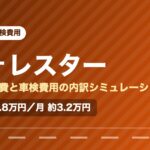 スバルフォレスターの年間維持費と車検費用の内訳を示した図解画像。試算値で年間約37.8万円、月あたり約3.2万円。