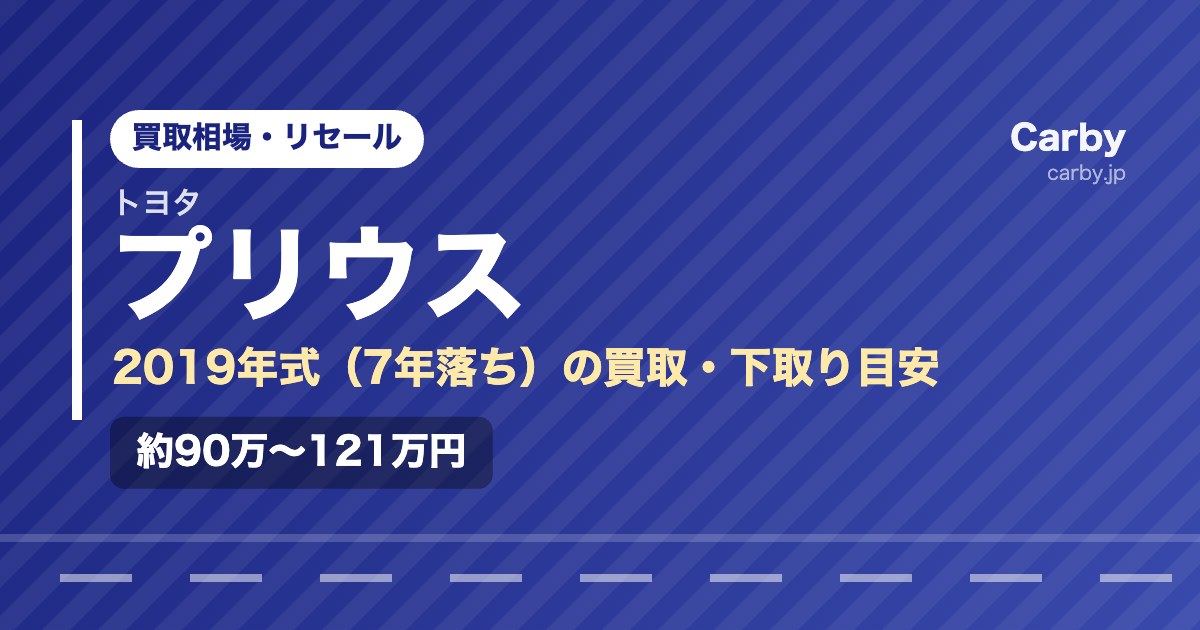 プリウスの買取相場【2019年式・7年落ち】｜まだ値段はつく？