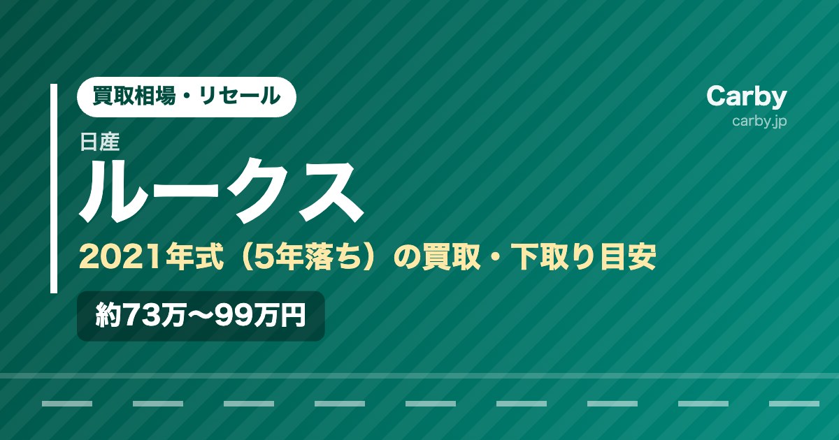 ルークスの買取相場【2021年式・5年落ち】｜下取りとの差額